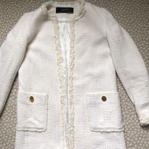 Zara Cream Boucle Jacket Small